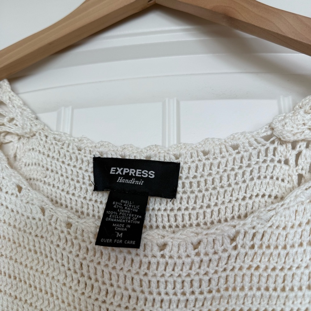 Vtg 90’s Express Handknit Crochet Midi Boho Cottagecore Dress - Picture 7 of 8